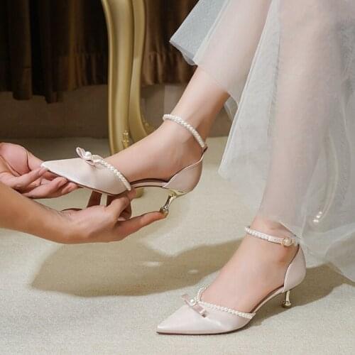 Wedding Shoes Summer Womens Xiuhe Wedding Dress Two Wear 2021 New Brides Shoes Champagne Bandage High Heels