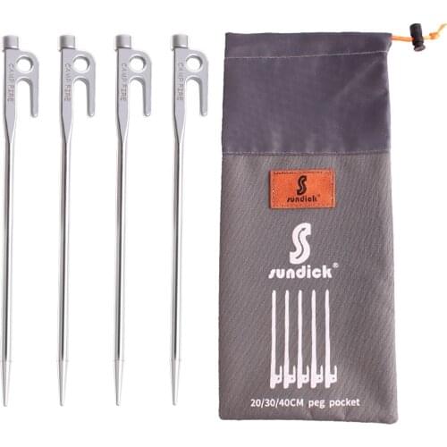 Boundless Voyage Titanium Tent Pegs Camping Tent Nails Stakes Heavy Duty Ground Pin Tent Accessories for Hard Ground