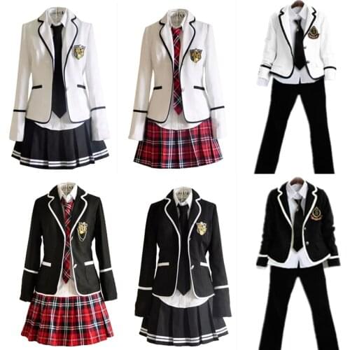 Japan Korea Jk Uniforms High School Boys Girls Students Long-sleeved School Uniforms Male Female Junior Students Blazer Suit Set