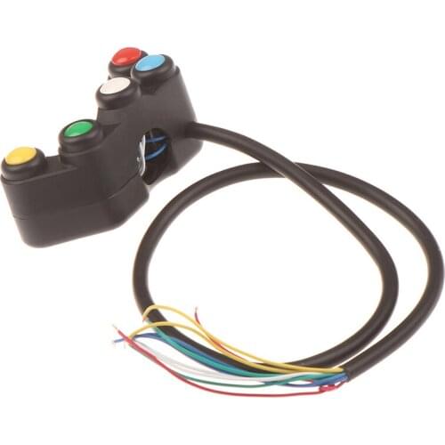 Universal 5 Button Array Motorcycle Switches Race Bikes 22mm Handlebar Switches Assembly Handle Bar Switch
