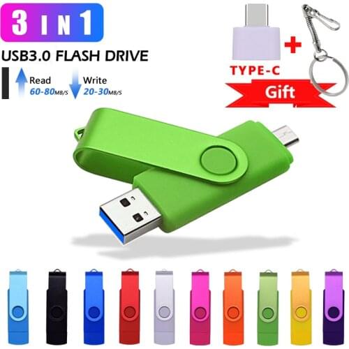 Hjgh Speed USB 3.0 USB Flash Drive Pen Drive 128GB 256GB 512GB 64GB OTG Pendrive Micro Type C USB 3.0 Memory Stick Flash Drive