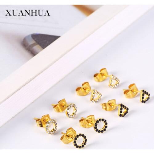 XUANHUA Stainless steel Jewelry Woman vogue 2019 Charm Stud Earrings for Women Fine Jewelry Accessories Wholesale lots bulk