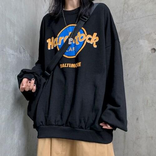 Womens Cotton Long-sleeved T-shirt Sweater Spring Autumn New Korean Style Harajuku Port Style Student Top Graphic T Shirts