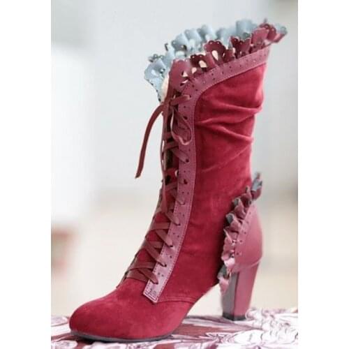 Renaissance Medieval victorian steampunk cosplay shoes boots for women