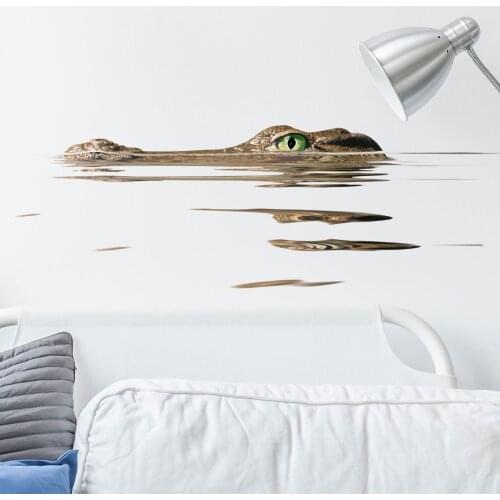 3D Crocodile Wall Stickers Modern Teenage Boy Room Decor Kids Room Bathroom Decoration Wallstickers Home Decals Wallpaper Mural