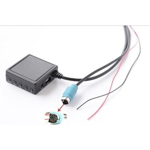 Car Radio Bluetooth 5.0 Microphone Handsfree Wireless AUX-IN USB Stereo Adapter for Alpine KCE-236B