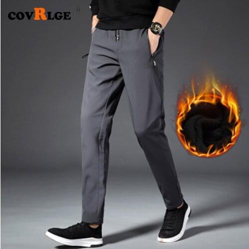 Winter Pants Men Thick Lambskin Pants for Men Sports Trousers Fashion Casual Trousers Streetwear Men Clothes