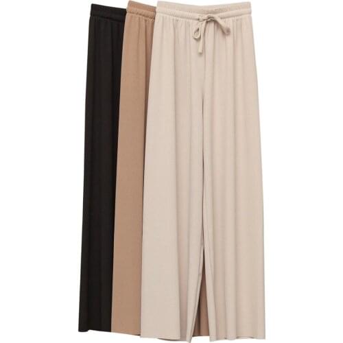 Pants women Female summer student loose straight pants thin section was thin mopping trousers ice silk wide leg pants