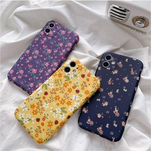 Cute Full Flower coverage Phone Case For iphone 11Pro Max 7 8 Plus 11 X XS Max XR SE 2020 Camera protection Soft TPU Back Cover