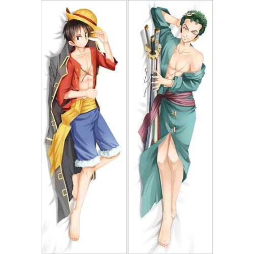 Japanese Anime One Piece Luffy Roronoa Zoro Male Hugging Body Pillow Case Cover HA016