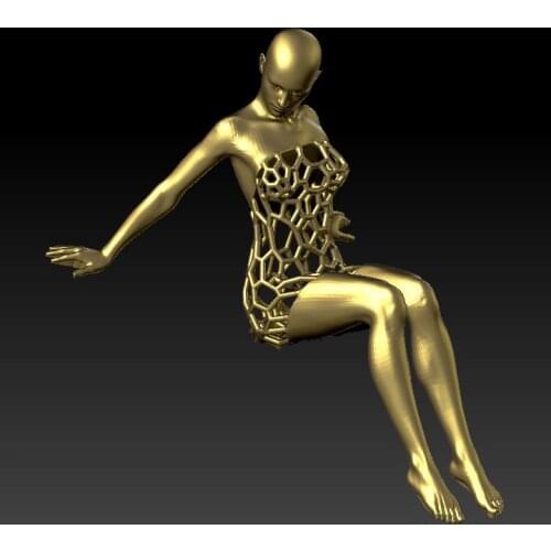Digital file STL Model 3D carved sculpture 3D model for cnc or 3D printers in STL file format_ hollowing out women