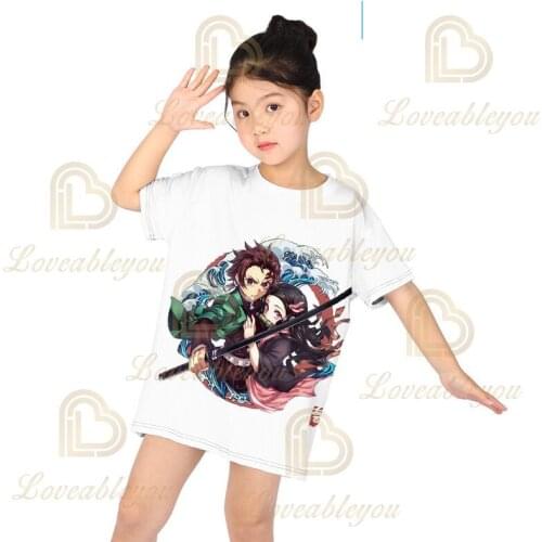 Kids Anime Shirt T Shirt Summer Tops T-shirt Children Clothes Tee Girls Outfit Kids Baby Girls T-shirt Dress