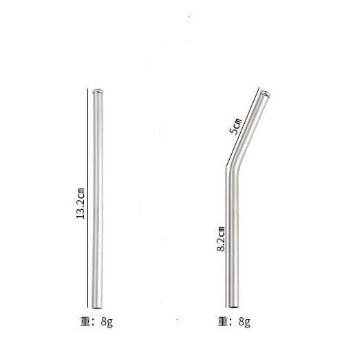 DHL 100Pcs Stainless Steel Metal Drinking Straw Straws with 13cm