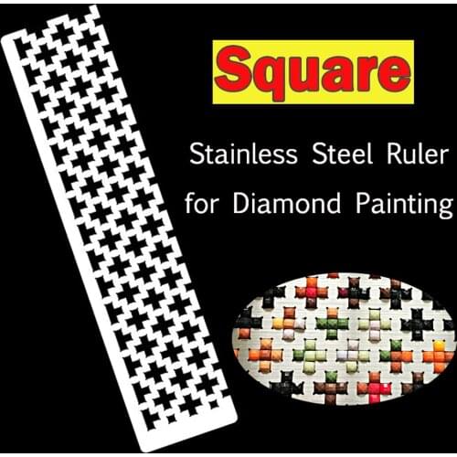 DIY Diamond Painting Tools Stainless Steel Mesh Ruler for Square Round Beads 5D Diamond Embroidery Accessories Craft Supplies