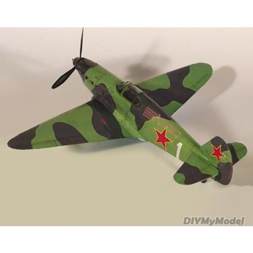 DIYMyModeI 1:35 Soviet Yak-1 Fighter DIY 3D Paper Card Model Building Sets Construction Toys Educational Toys Military Model