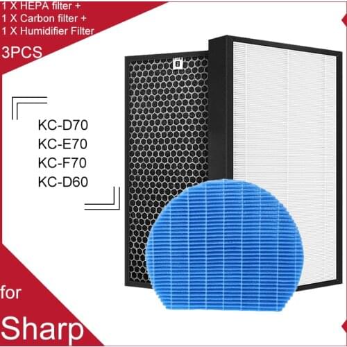 For Sharp Air Purifier KC-D70 KC-E70 KC-F70 KC-D70E D60E KC-D60 Heap Filter Carbon Filter Humidifying Filter Dust Collecting