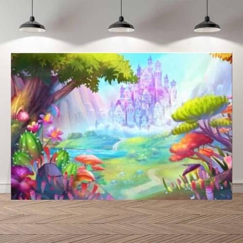 NeoBack Fairy Tale Spring Cartoon Castle Wonderland Happy Easter Birthday Professional Studio Photography Backdrop Background