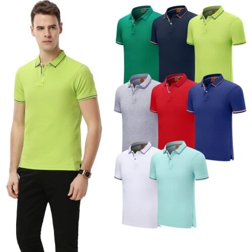 Cotton Golf T-Shirt Men With Turn Down Collar Summer Short Sleeve Moisture Wicking Leisure Side Vent Type Polo Sporty Man SD1898