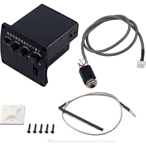 Guitar Pickup 2-Band EQ Volume Control with Mounting Accessories for Acoustic Guitar