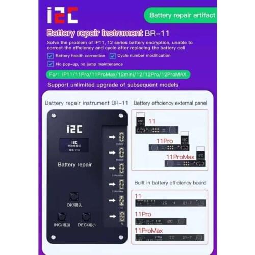 I2c Battery repair instrument BR-11 Battery health correction for iphone 11 12 series Non-Genuine Battery Pop Ups Windows Error