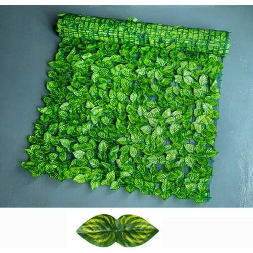 50*100cm Artificial Plant Rattan Fence Simulated Leaf Fence Net Balcony Fence Home garden Indoor Outdoor Home Green Plant Wall