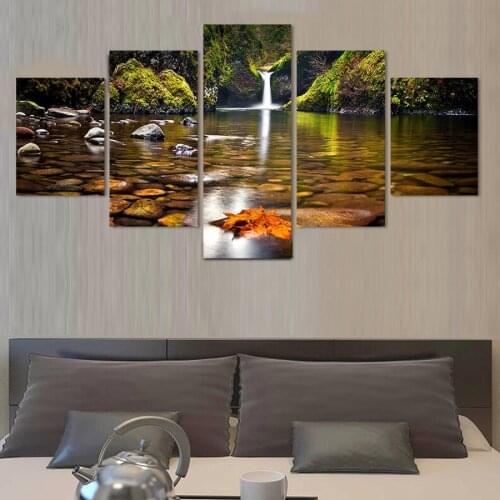 Modern Waterfall Landscape Painting Home Decor Canvas Art Modular Pictures Painting On The Wall Print Painting Unframed