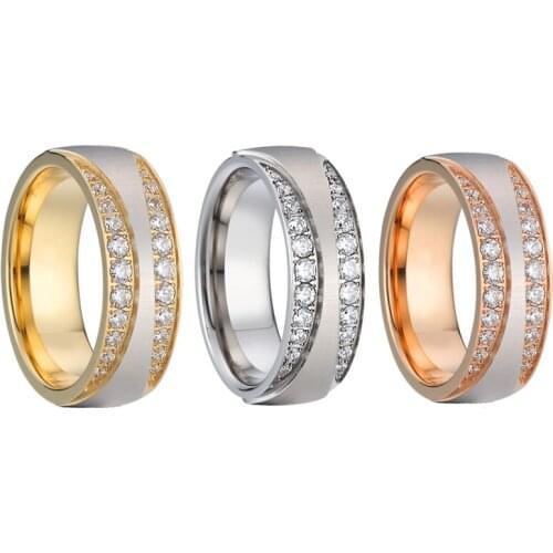 Classic Cubic Zirconia engagement Couple Wedding Rings for women ladies girls promise proposal anniversary marriage ring