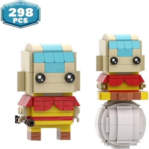 MOC Brickheadz The Last Airbendering Anime Series Character Image Pug Animal Building Block Model Toys for Boys Birthday Gift