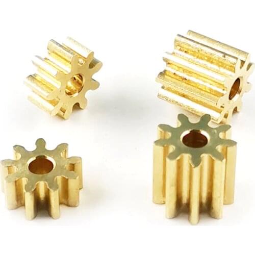 92A 0.6M Brass Pinion 0.6 Modulus 9 Teeth Holes 1.98mm Tooth Thickness 6mm Copper Gear Small Modulus Gears