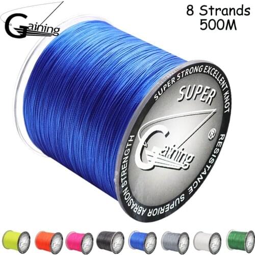 500M 8 Strands Super 8 Colors PE Braided Fishing Line Strong Strength Fish Line 10LB-220LB for Carp Fishing