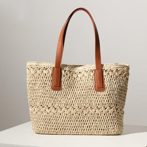 Summer Straw Shoulder Handbag 2021 New Straw Woven Bag Fashion Shoulder Hand Woven Bag Beach Bag