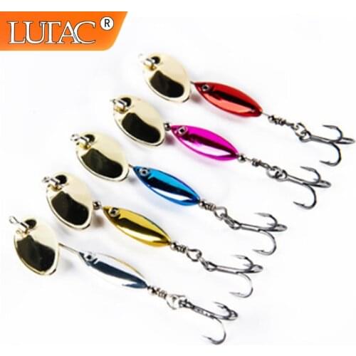 Lutac Metal Bait Spinner Spoon Fishing Lures Jigs Trout 60mm 6.5g BKK Hook Hard Baits Tackle Pesca