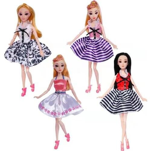 Cute Short Princess Tutu Dress 1/6 BJD Doll Clothes for Barbie Clothes Outfits 11.5" Dolls Accessory Kids & Baby Playhouse Toys