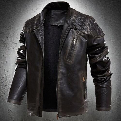Mens Leather Jacket Brand Autumn Spring Casual Zipper Leather Jacket Motorcycle Leather Jacket Slim Mens Jackets Asia Size