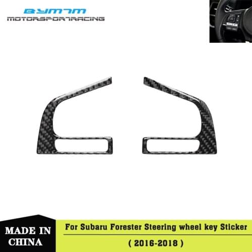 Real Carbon fiber Steering wheel button sticker interior Car accessories For Subaru Forester 16-18