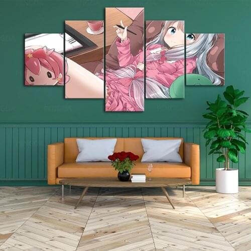 Print Canvas Wall Art Modular Eromanga Sensei Posters 5 Panel HD Anime Picture Home Decoration Living Room Painting Framework