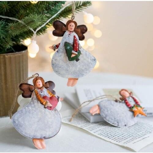 New 4 Pcs/set Angel Hanging Ornaments Christmas Dancing Festival Party Xmas Trees Garden Window Banisters Household Decoration