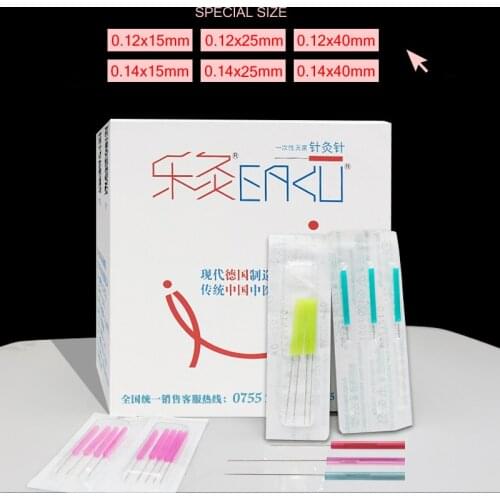 0.12x15 0.12x25 0.12x40 0.14x15 0.14x25 Color plastic handle Very Fine Sterile acupuncture needles 500Pin Beauty Face Needle