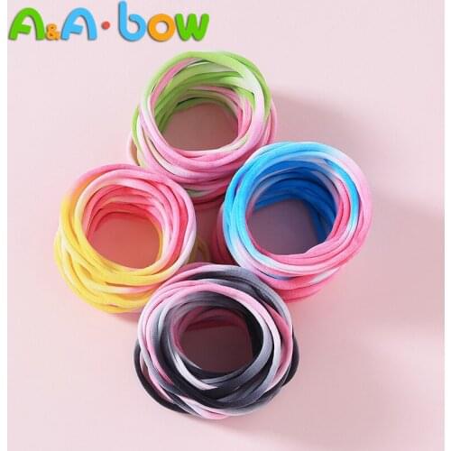 1pcs Nylon Elastic Traceless Headbands Soft Stretchy Skinny Solid hair bands for Baby Girls Thin rope Head Wrap Hair Accessories