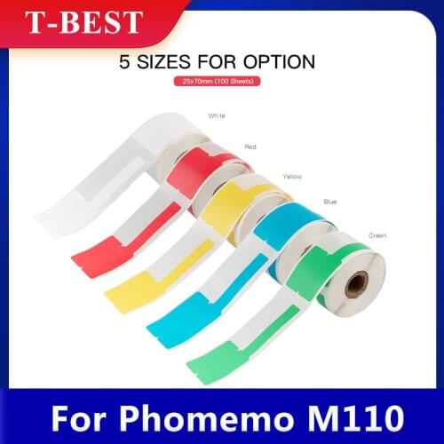 Label Paper Thermal Printing Paper 25*30mm+40mm 100sheets/roll Compatible with Phomemo M110 Thermal Printers