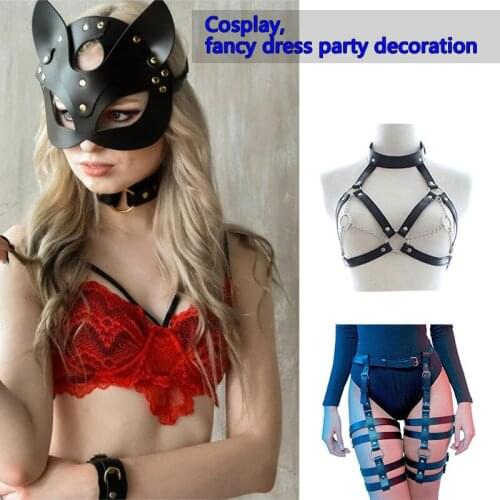 Sexy Fur Cat Mask Bdsm Fetish Cat Head Half Eye Cosplay Face Adult Sex Products Halloween Masquerade Mask Sexy Top Accessories