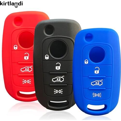 Kirtlandi Silicone Key Case Holder Keychain Accessories for Fiat Tipo Egea Cronos 500X for Dodge Neon Car Key Cover Protection