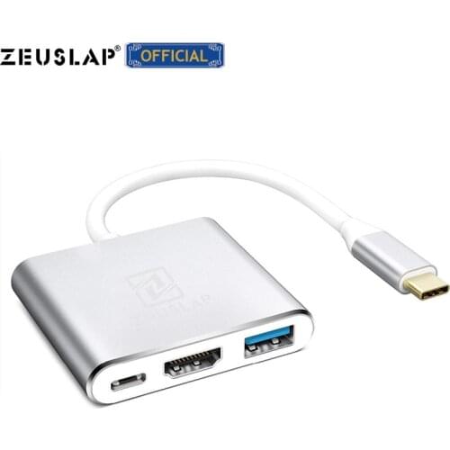 ZEUSLAP TYPE C HUB TO HDMI USB 3.0 TYPE C Adapter for Macbook Pro/Air Thunderbolt 3 USB Type C Hub to HDMI 4K USB 3.0 Port USB-C