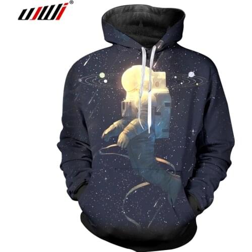 UJWI Hoodies Mens Galaxy Space Sweatshirt 3D Astronauts Printing Hoody Jacket Coat Workout Clothing Top Jumper Pullover Outwear