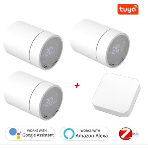 Tuya ZigBee3.0 Smart Radiator Actuator Programmable Thermostatic Radiator Valve Temperature Controller Voice Control With Alexa