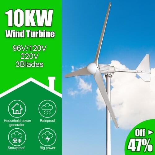 10KW Free Energy Wind Turbine Generators 96V 120V 220V Three Phase AC Output Windmill on Grid System For Sale