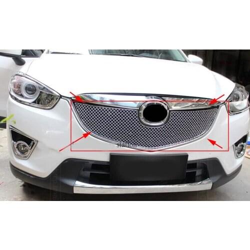 High quality stainless steel Front Grille Around Trim Racing Grills Trim For mazda CX-5 2012-2013 1pcs