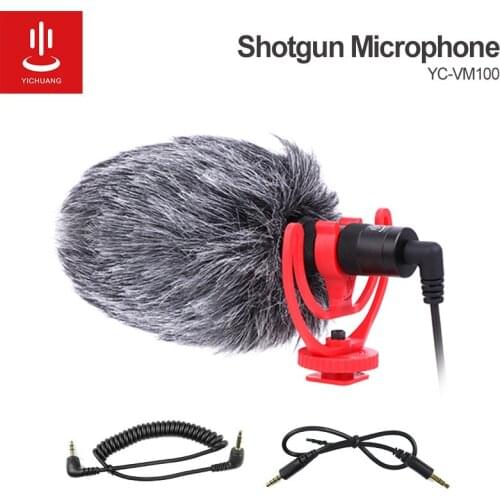 YICHUANG 3.5mm Audio Plug Professional Camera Recording Microphone cardioid mic for Camera DSLR Digital Smartphone