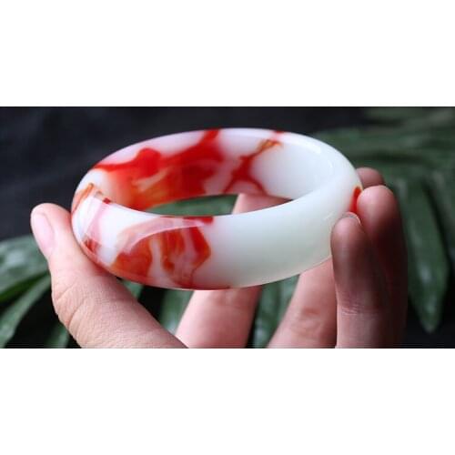 Fine Jewelry>>Bangle Jade bracelet natural Myanmar Burma kind of light green full green floating Royal bracelet Violet floatin