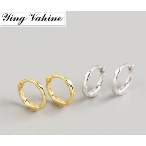 Ying Vahine 100% 925 Sterling Silver Small Twisted Round Hoop Earrings for Women
